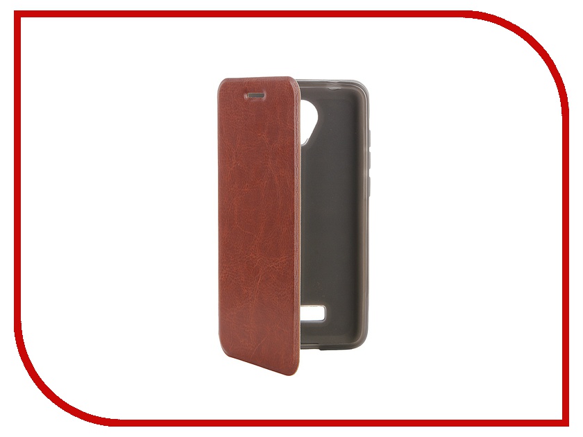 фото Аксессуар Чехол Micromax Canvas Spark Q380 SkinBox Lux Brown T-S-MCSQ380-003