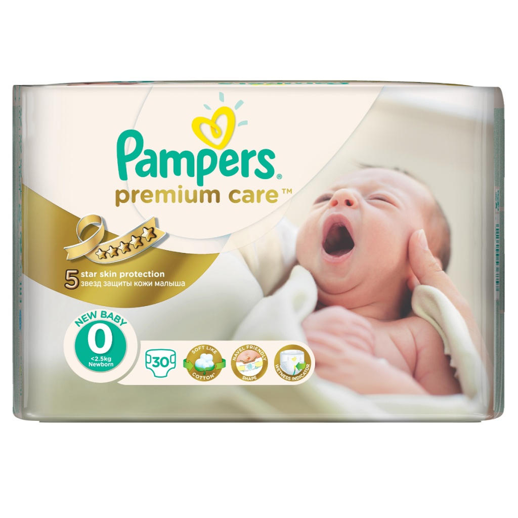 Подгузники Pampers Premium Care Newborn 1-2.5кг 30шт 4015400536857