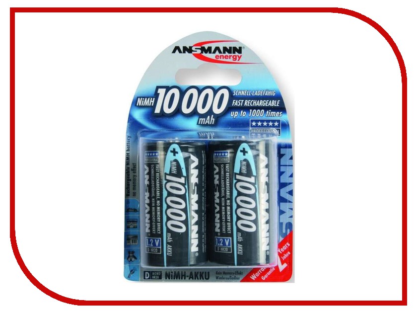 фото Аккумулятор D - Ansmann R20 10000 mAh Ni-MH бочка (2 шт) 5030642