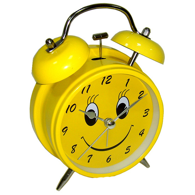 фото Часы эврика будильник смайл d-11.6cm yellow 91863