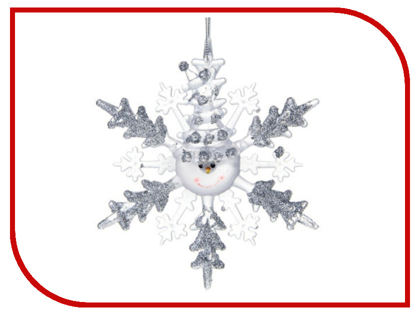 

Новогодний сувенир Luazon Снежинка снеговик Silver 1077319