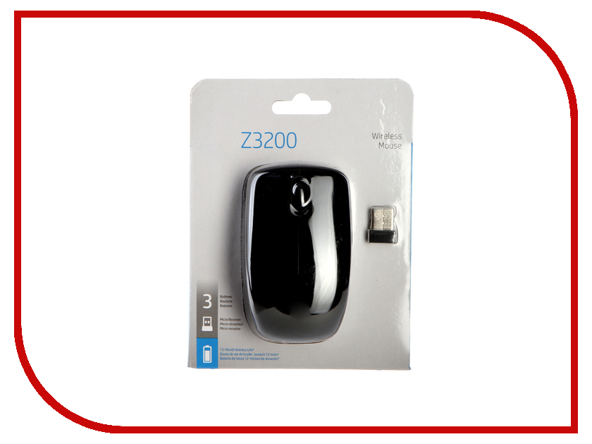 

Мышь HP Z3200 Wireless USB Black J0E44AA, J0E44AA Wireless Z3200