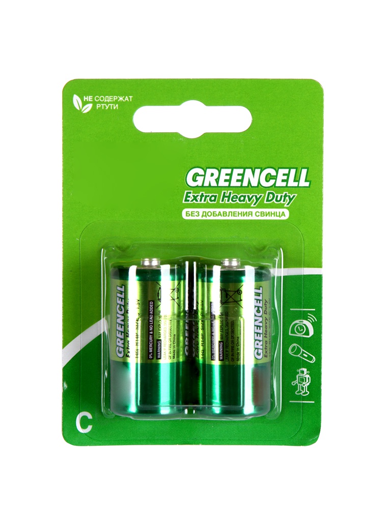 Батарейка C - GP R14 Greencell 14G-2CR2 (2 штуки) gp батарейка gp 13g greencell sr2 2шт 13g r20