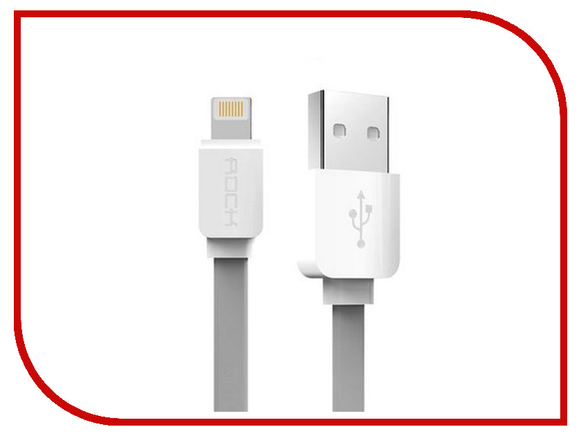 

Аксессуар Rock Flat USB - Lightning 2m Grey