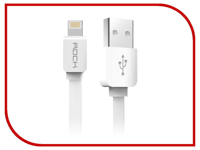 

Аксессуар Rock Flat USB - Lightning 2m White