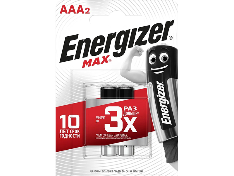 фото Батарейка AAA - Energizer Max LR03/E92 1.5V (2 штуки) E300157202 / 26027