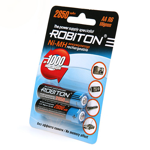 Аккумулятор AA - Robiton 2850 mAh 2850MHAA SR2 13205 (2 штуки) аккумулятор robiton 700мнаа 2 3аа nimh 1 2 в 700 мач sr2