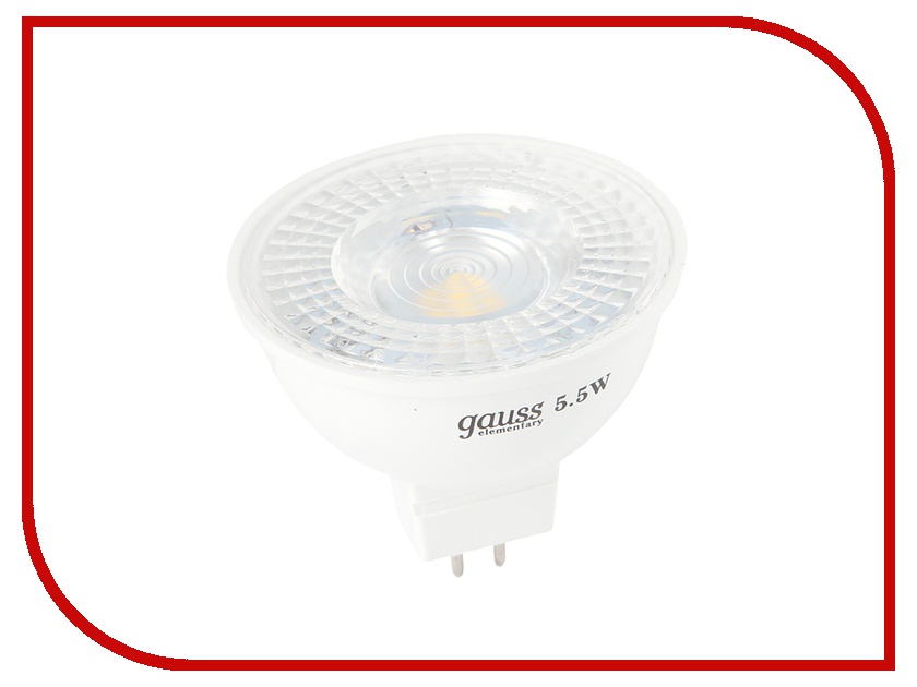 

Лампочка Gauss Elementary Lens MR16 5.5W GU5.3 2700K 16516, 16516