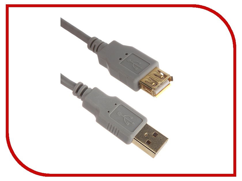 фото Аксессуар AOpen USB 2.0 AM-AF Grey 3m ACU202-3G