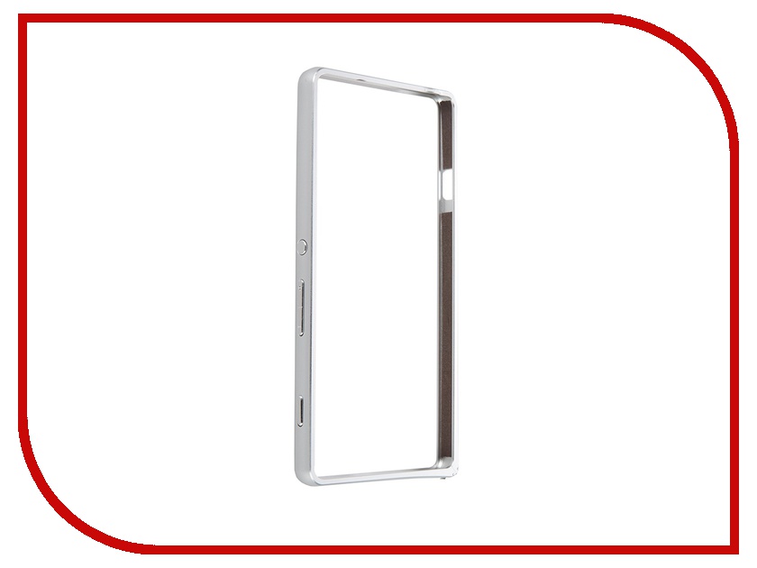 фото Аксессуар Чехол-накладка Sony Xperia C4 BROSCO металлический Silver C4-BUMPER-SILVER