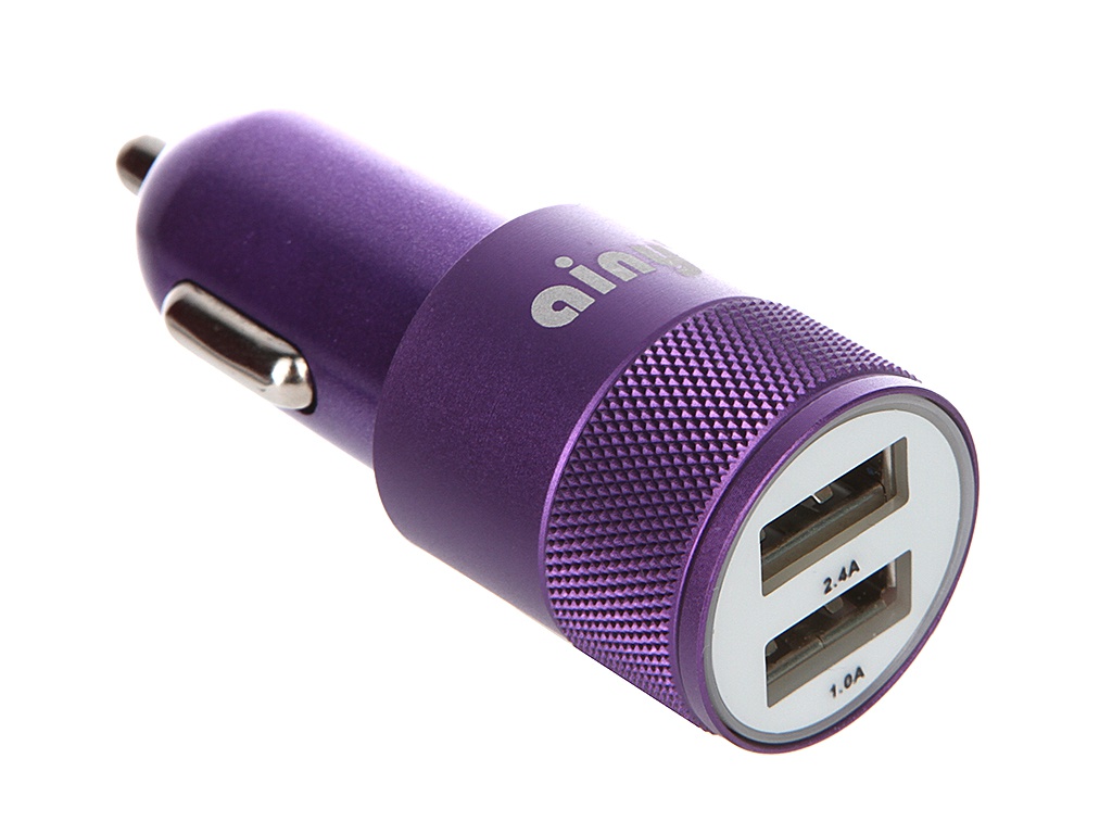 фото Зарядное устройство ainy 2xusb 1a/2.4a eb-018m purple