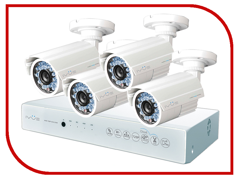 

Видеонаблюдение iVUE AHD 1 MPX Дача 4+4 IVUE-D5004 AHC-B4