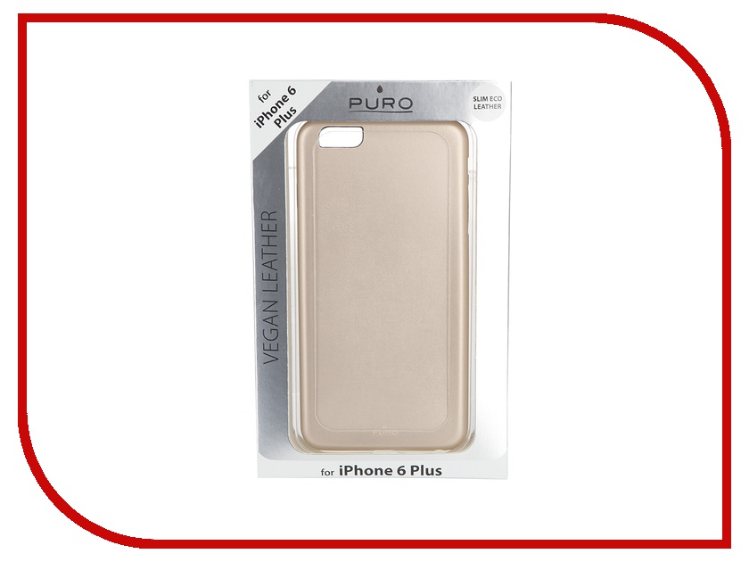 фото Аксессуар Чехол PURO Vegan Eco-Leather Cover для iPhone 6 Plus Gold IPC655VEGANGOLD