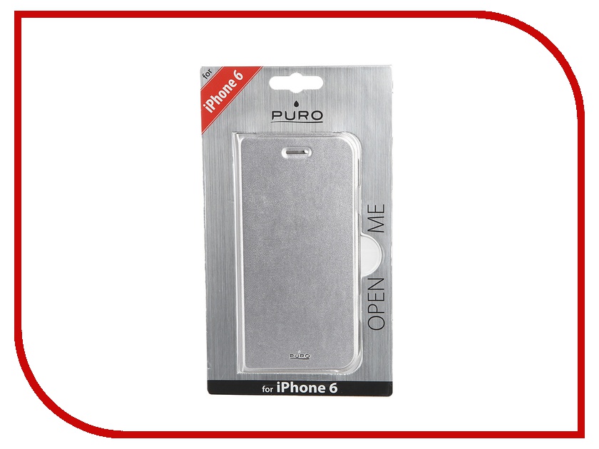 фото Аксессуар Чехол PURO Eco-Leather Cover для iPhone 6 Silver IPC647BOOKC1SIL