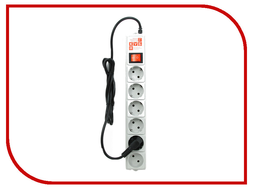 

Сетевой фильтр Power Cube 6 Socket 1.9m Gray