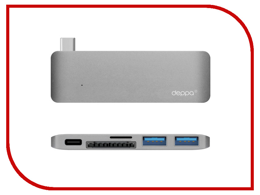 

Аксессуар Адаптер Deppa USB-C для APPLE MacBook Graphite 72217