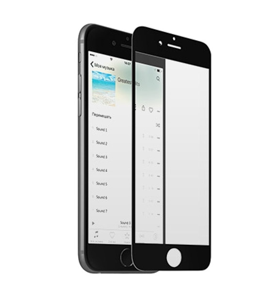 

Аксессуар Закаленное стекло с дублирующими кнопками для iPhone 6 / 6S DF iButtonColor-01 Black, iButtonColor-01