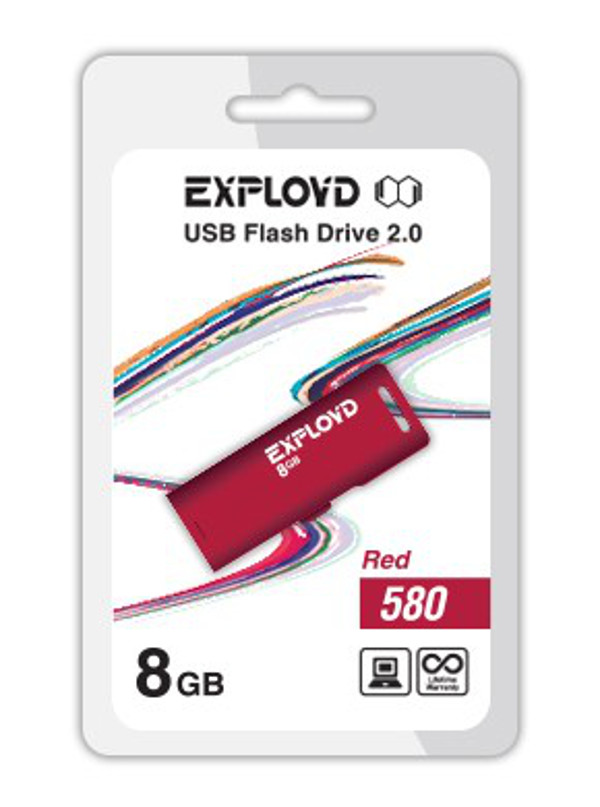 USB Flash Drive 8Gb - Exployd 580 EX-8GB-580-Red usb flash exployd 570 8gb
