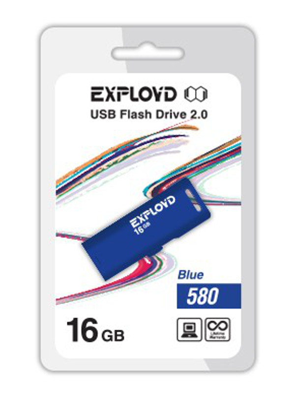 USB Flash Drive 16Gb - Exployd 580 EX-16GB-580-Blue usb flash drive 16gb smartbuy glossy series usb 3 0 3 1 gen 1 dark grey sb16gbgs dg