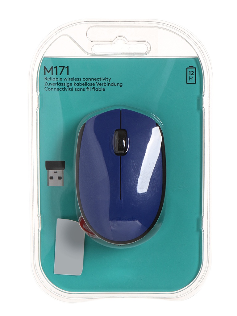 Мышь Logitech M171 Wireless Blue-Black 910-004640 / 910-004644