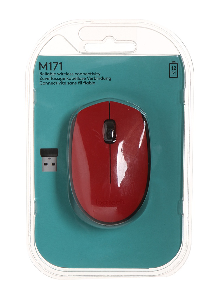 цена Мышь Logitech M171 Wireless Red-Black 910-004641 / 910-004645