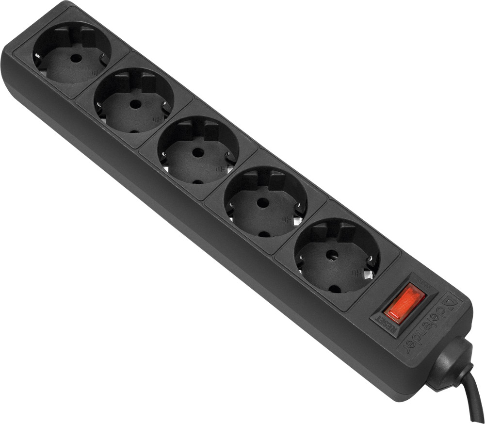   Defender ES 1.8 5 Sockets 1.8m Black 99484