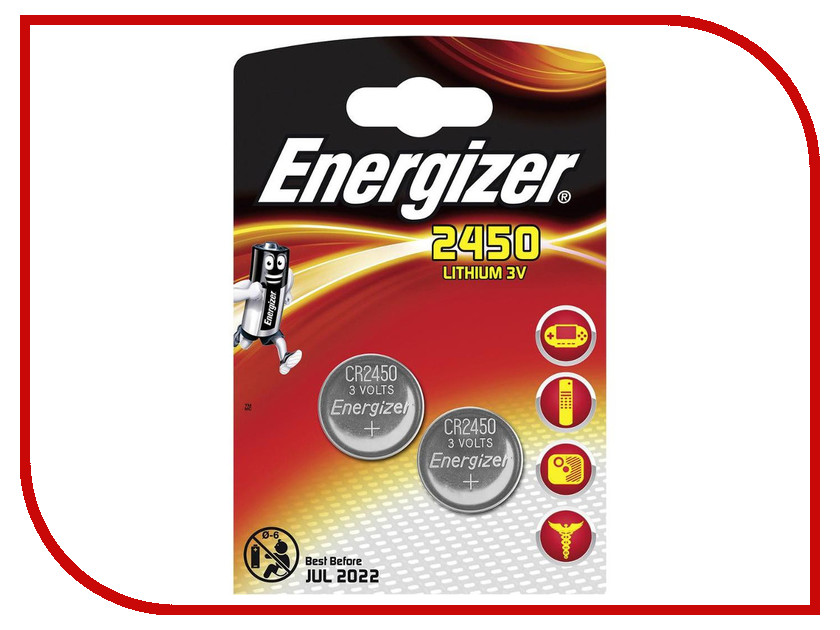 

Батарейка CR2450 - Energizer Lithium 3V (2 штуки)