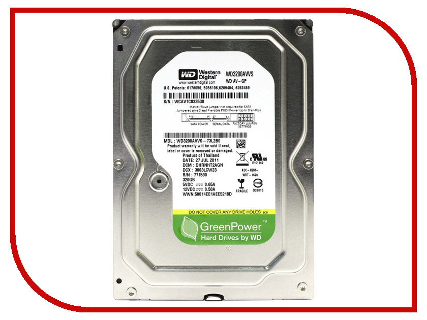 фото Жесткий диск 320Gb - Western Digital AV-GP WD3200AVVS