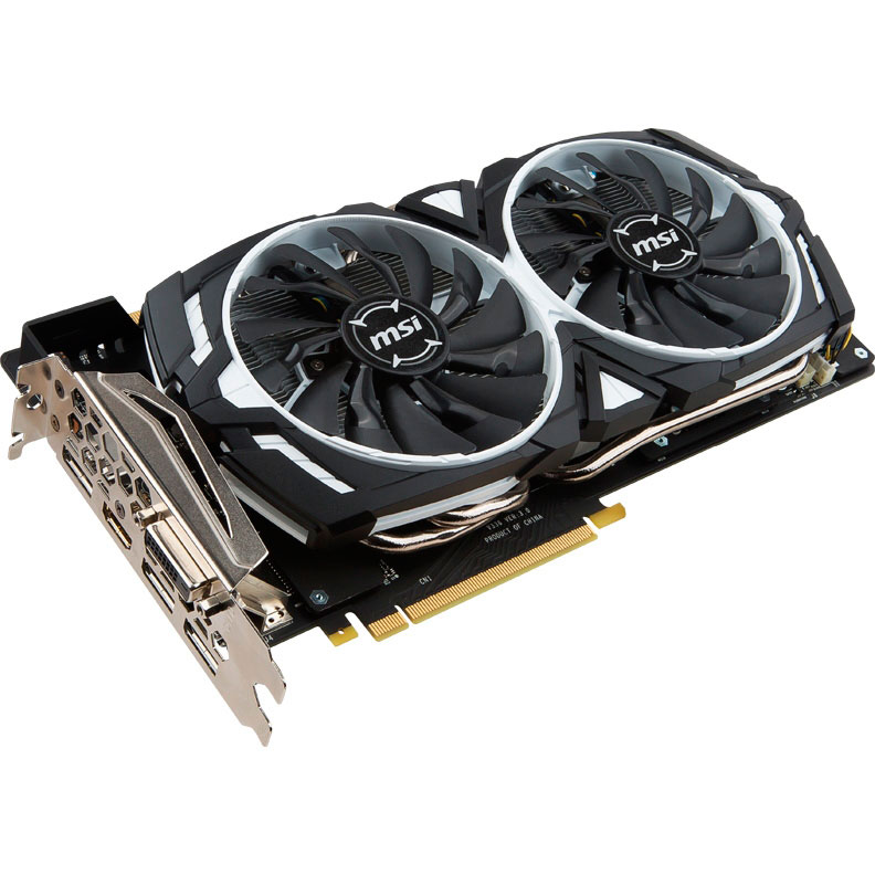 фото Видеокарта MSI GeForce GTX 1080 1657Mhz PCI-E 3.0 8192Mb 10010Mhz 256 bit DVI HDMI DP HDCP GTX 1080 ARMOR 8G OC