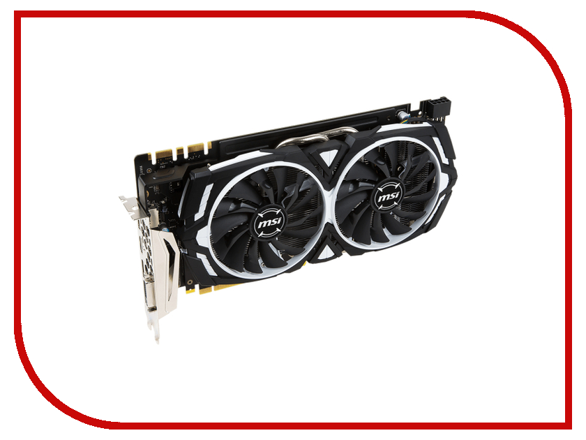 фото Видеокарта MSI GeForce GTX 1070 1556Mhz PCI-E 3.0 8192Mb 8008Mhz 256 bit DVI HDMI DP HDCP GTX 1070 ARMOR 8G OC