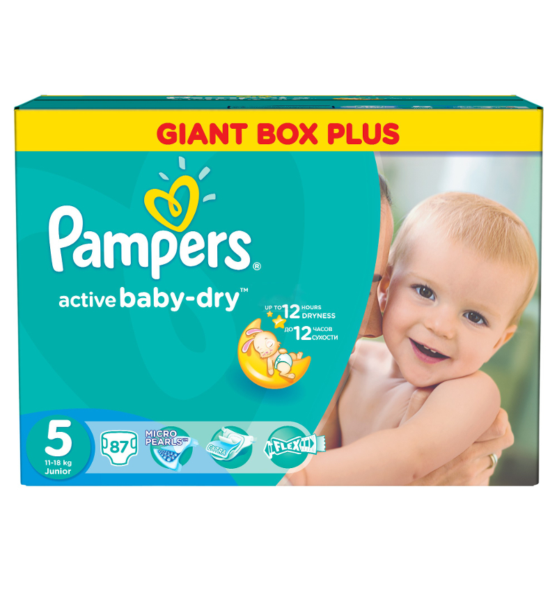 Подгузники Pampers Active Baby-Dry Junior 11-18кг 87шт 4015400737353