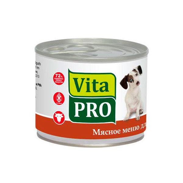 

Корм VITA PRO Говядина 200g для собак 47896/2931, 47896/2931