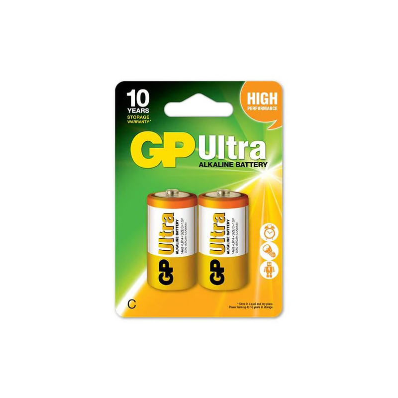 цена Батарейка C - GP Ultra Alkaline GP14AU-2UE2 LR14 BL2 (2 штуки)