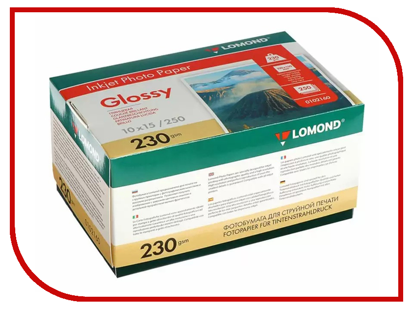 

Фотобумага Lomond 100x150 230g/m2 глянцевая 250 листов 0102160