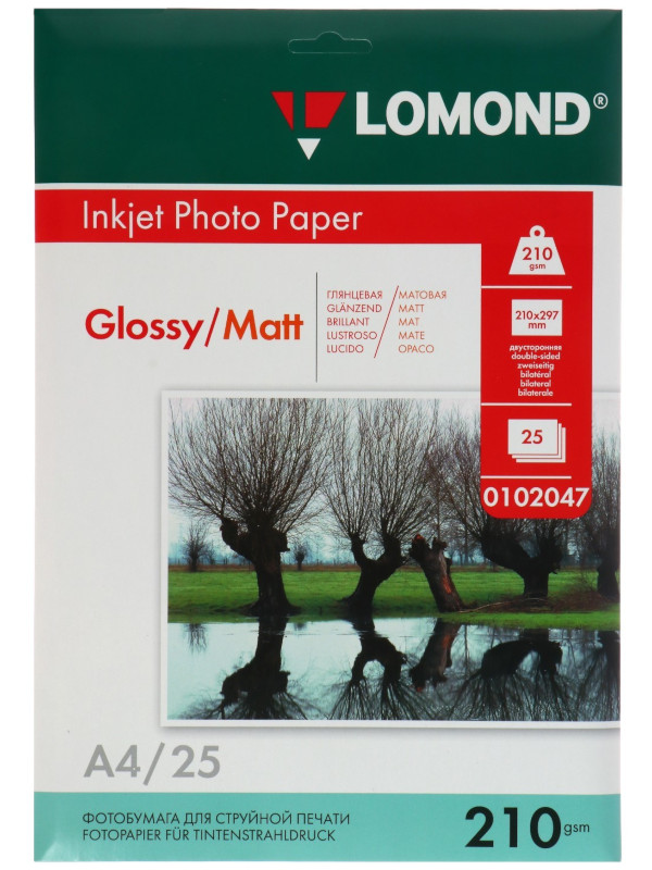 Фотобумага Lomond A4 210g/m2 глянцевая/матовая двухсторонняя 25 листов 102047