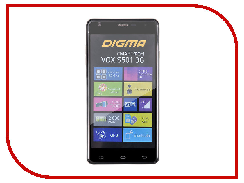 фото Сотовый телефон Digma VOX S501 3G Black