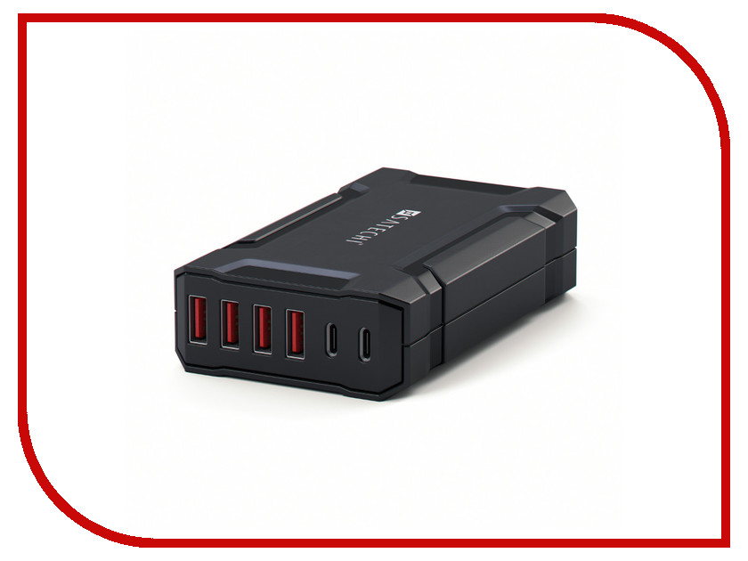 фото Зарядное устройство Satechi 60W 6 Ports USB/Type-C Black B01G67O7PE / ST-60WUSC