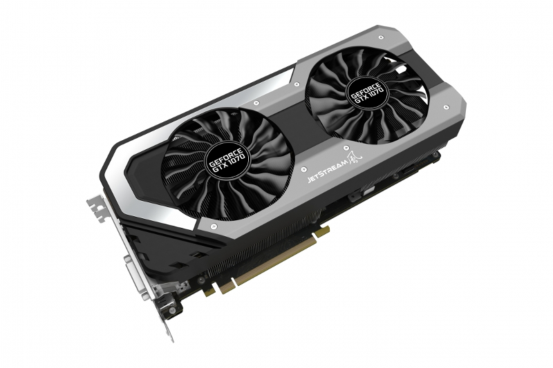 

Видеокарта Palit GeForce GTX 1070 JetStream 1506Mhz PCI-E 3.0 8192Mb 4000Mhz 256 bit HDMI NE51070015P2-1041J, NE51070015P2-1041J