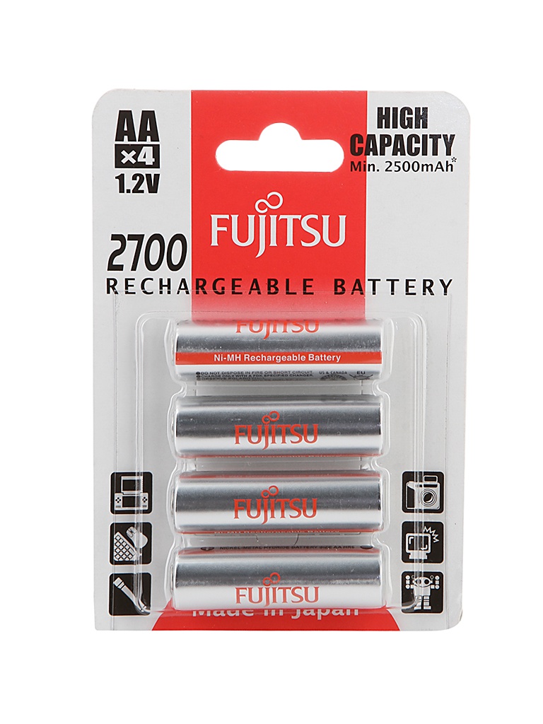 

Аккумулятор AA - Fujitsu HR-3UAEU (4B) 2700 mAh (4 штуки) FDKB00010 84435, HR-3UAEU