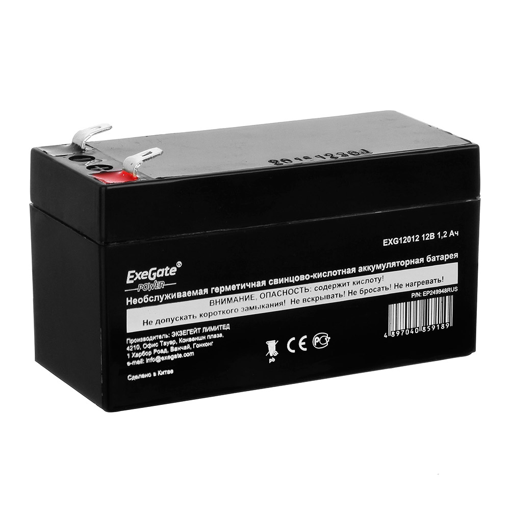 Аккумулятор для ИБП ExeGate Power EXG12012 аккумулятор для ибп exegate hr 12 9 9 а ч 12 в hr 12 9