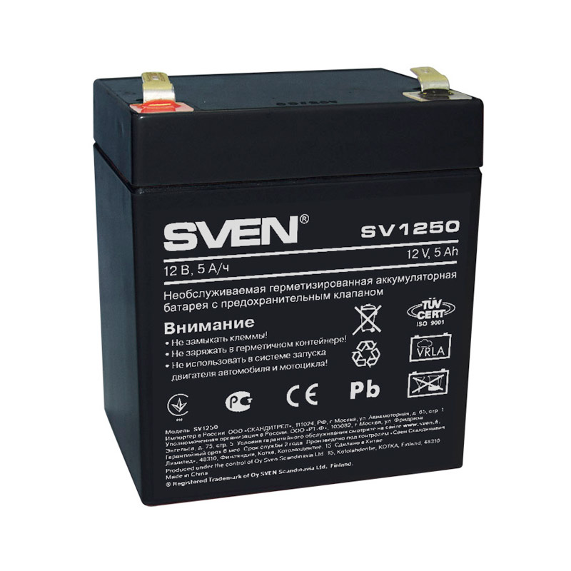 Аккумулятор для ИБП Sven SV1250 SV-0222005 аккумулятор для ибп sven sv121000 sv 012267