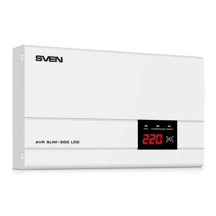 Стабилизатор Sven AVR SLIM 500 LCD SV-012809 стабилизатор напряжения однофазный sven avr slim 2000 lcd 1200 вт