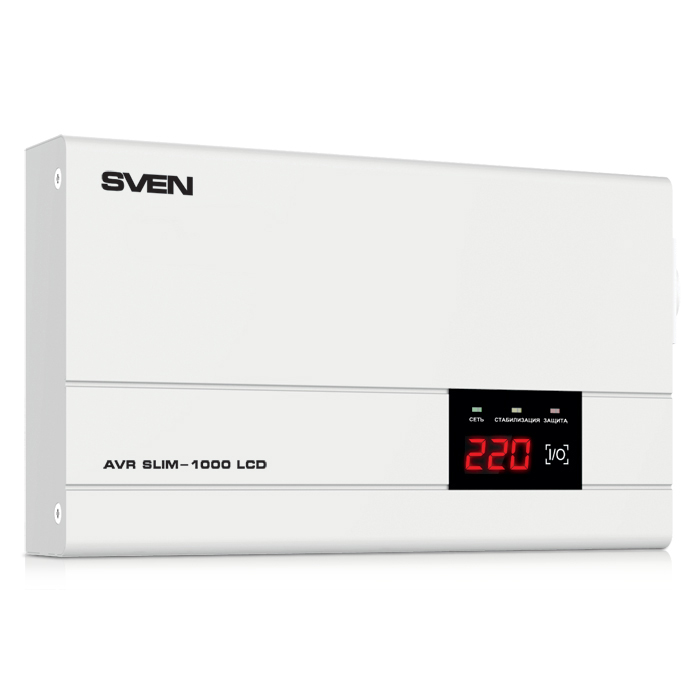 Стабилизатор Sven AVR SLIM 1000 LCD SV-012816 стабилизатор напряжения однофазный sven avr slim 2000 lcd 1200 вт