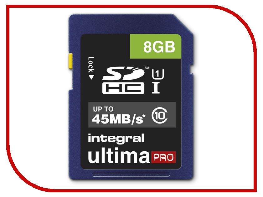 

Карта памяти 8Gb - Integral Ultima Pro Secure Digital HC