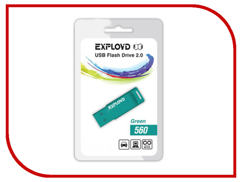 

USB Flash Drive 4Gb - Exployd 560 Green EX-4GB-560-Green, 560 EX-4GB-560-Green