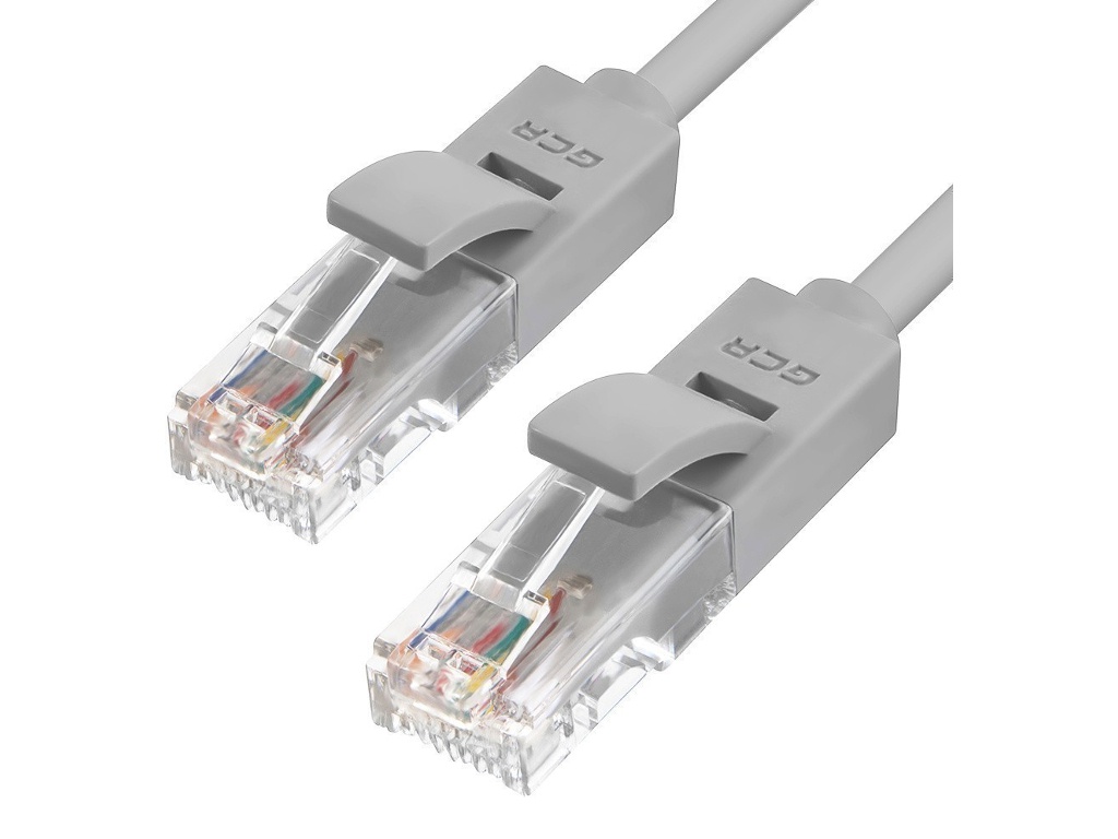 Сетевой кабель GCR UTP 24AWG cat.5e RJ45 T568B 0.15m Grey GCR-LNC03-0.15m
