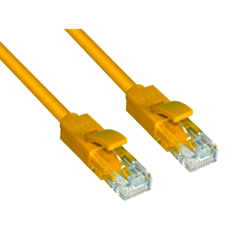 фото Сетевой кабель gcr utp 24awg cat.5e rj45 t568b 0.15m yellow gcr-lnc02-0.15m