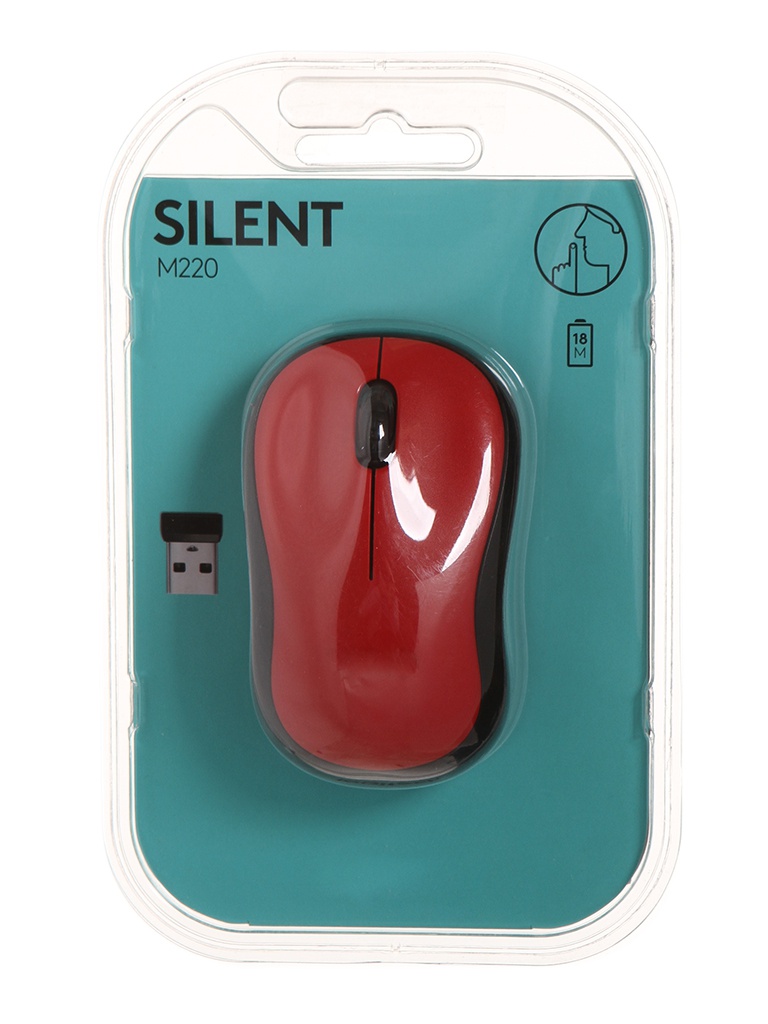 Мышь Logitech M220 Silent Red 910-004880 / 910-004897 мышь 910 004878 logitech wireless mouse m220 silent charcoal