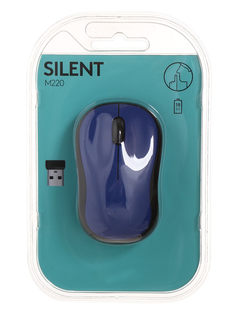 Мышь Logitech M220 Silent Blue 910-004879 мышь 910 004878 logitech wireless mouse m220 silent charcoal