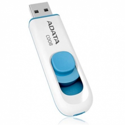 фото Usb flash drive 16gb - a-data c008 classic white-blue ac008-16g-rwe